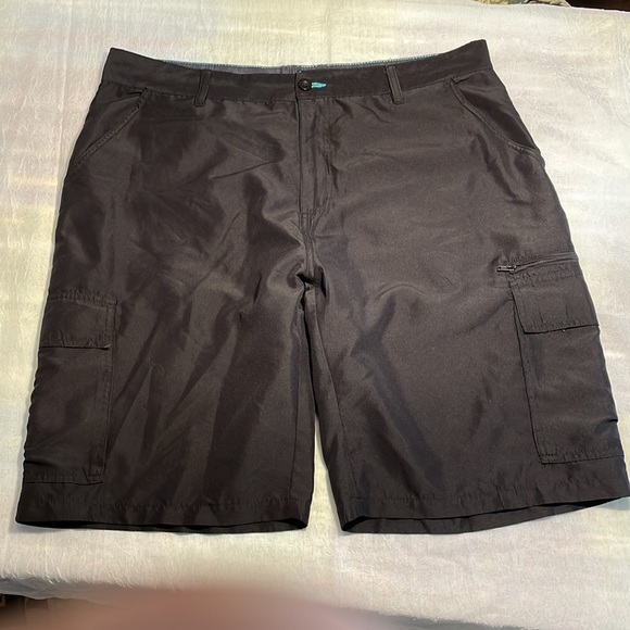 Burnside Other - Burnside Mens Flat Front Black Hiking Cargo Shorts